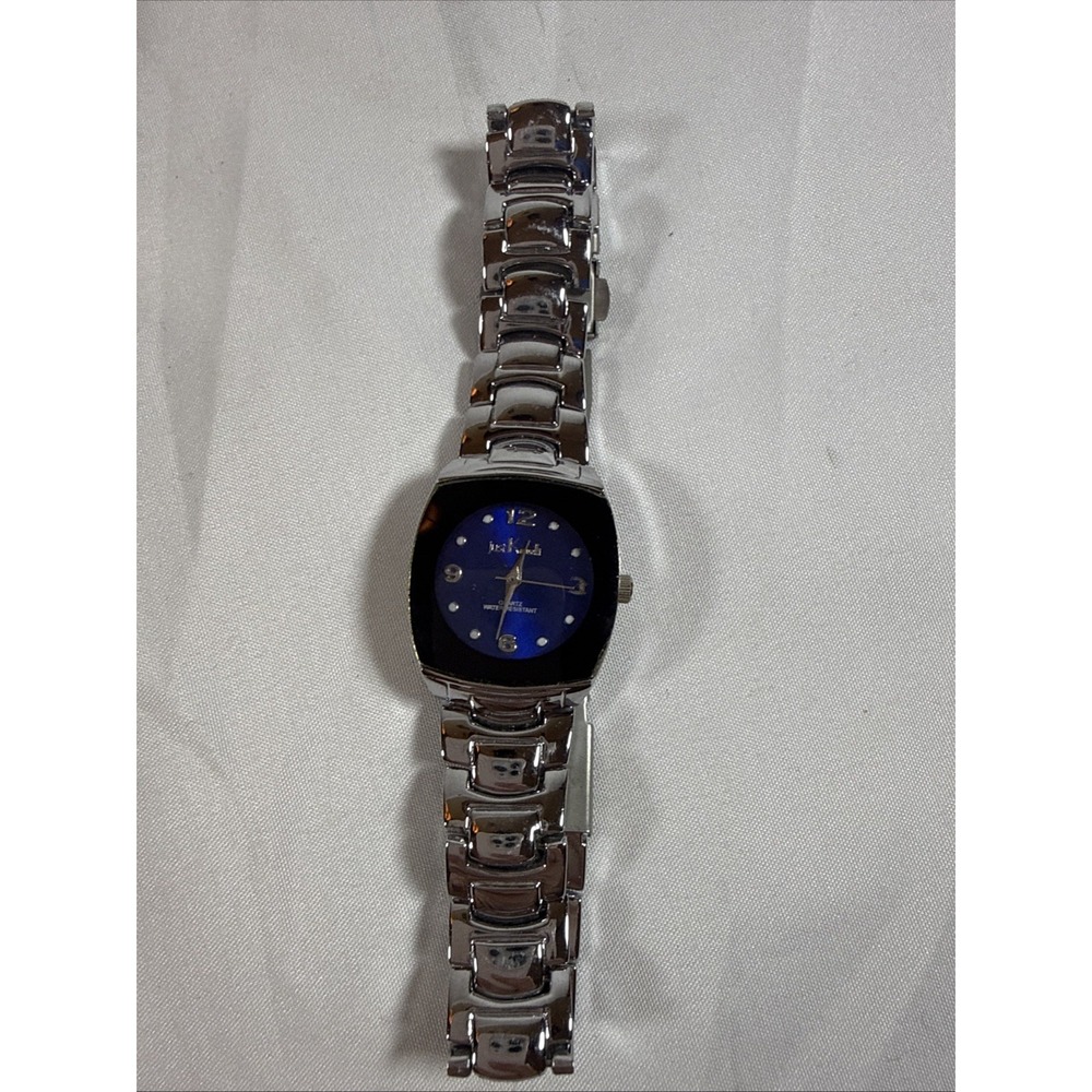 Just Cavalli Womens Watch Silver Tone Blue Dial Tonneau Case PC21S Quartz